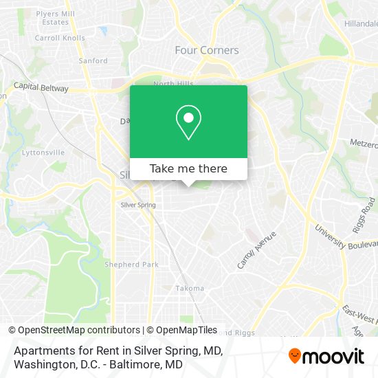 Apartments for Rent in Silver Spring, MD map