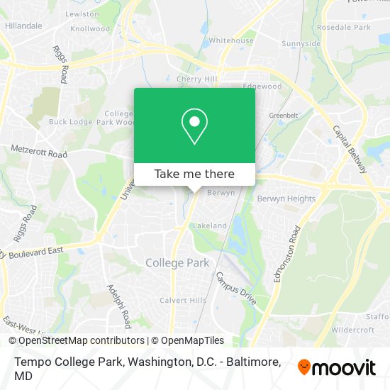 Tempo College Park map
