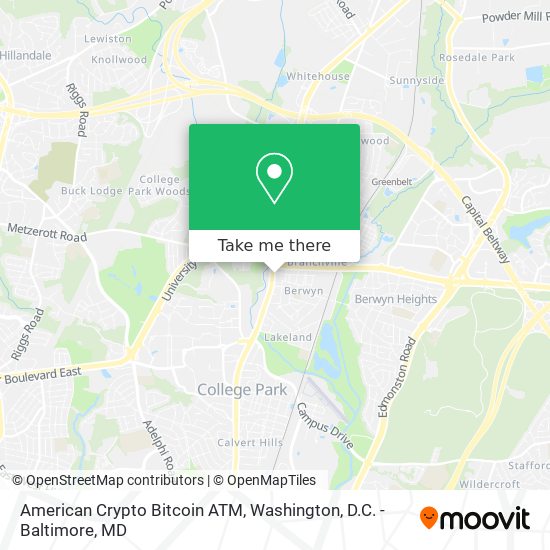 Mapa de American Crypto Bitcoin ATM