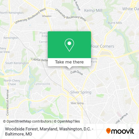 Woodside Forest, Maryland map