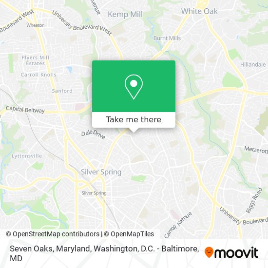 Mapa de Seven Oaks, Maryland