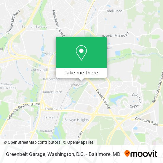 Greenbelt Garage map