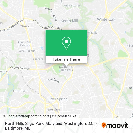 North Hills Sligo Park, Maryland map