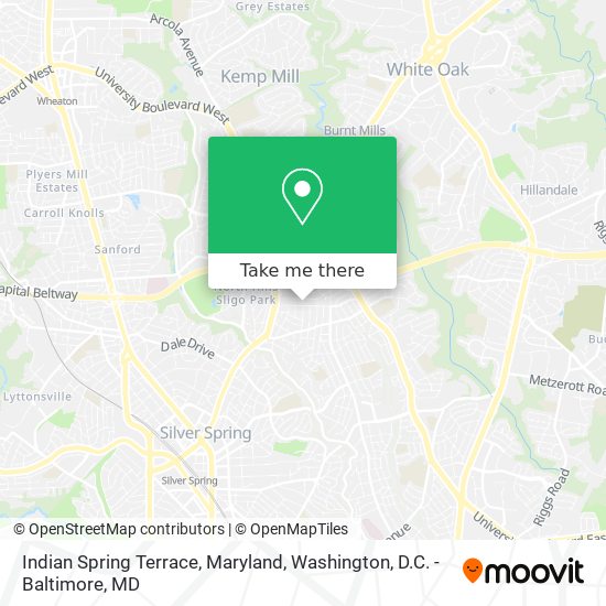 Mapa de Indian Spring Terrace, Maryland