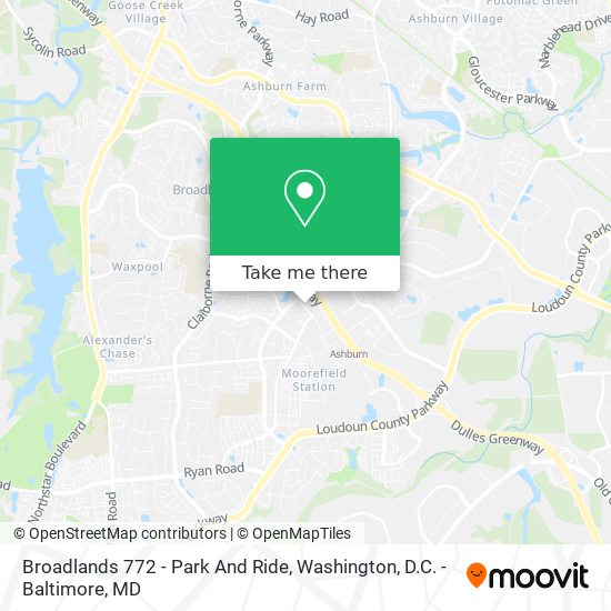 Broadlands 772 - Park And Ride map