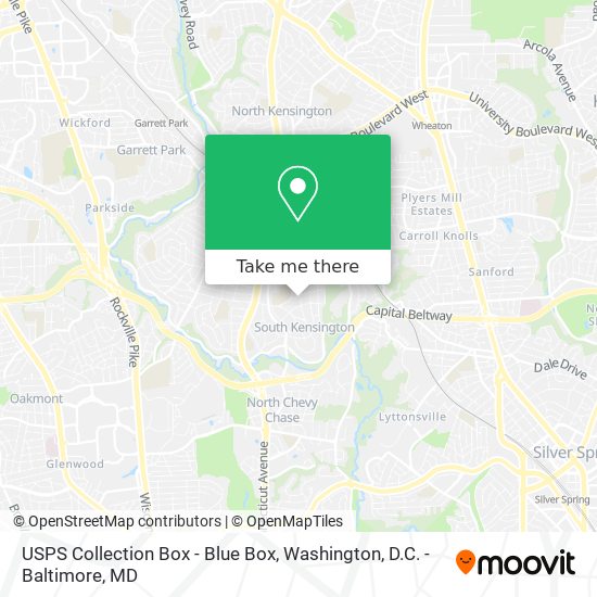 USPS Collection Box - Blue Box map