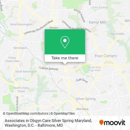 Associates in Obgyn Care Silver Spring Maryland map