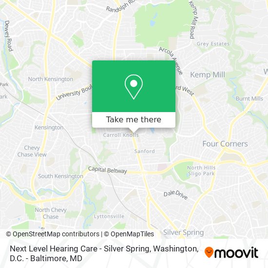 Mapa de Next Level Hearing Care - Silver Spring