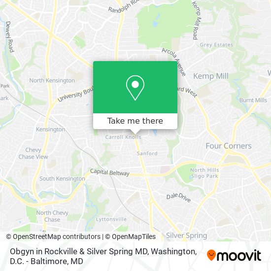 Mapa de Obgyn in Rockville & Silver Spring MD