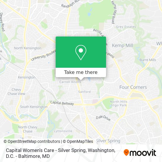 Mapa de Capital Women's Care - Silver Spring