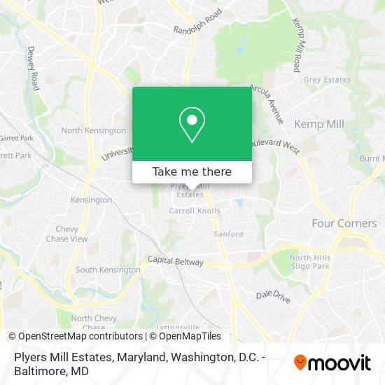 Plyers Mill Estates, Maryland map