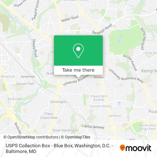 USPS Collection Box - Blue Box map