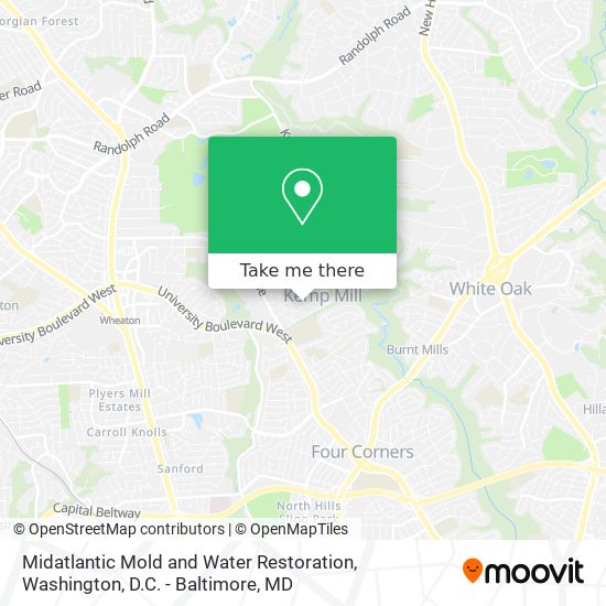 Midatlantic Mold and Water Restoration map