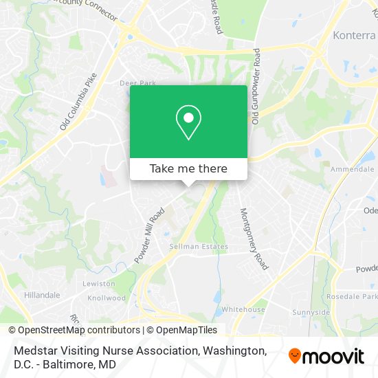 Medstar Visiting Nurse Association map