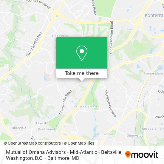 Mutual of Omaha Advisors - Mid-Atlantic - Beltsville map