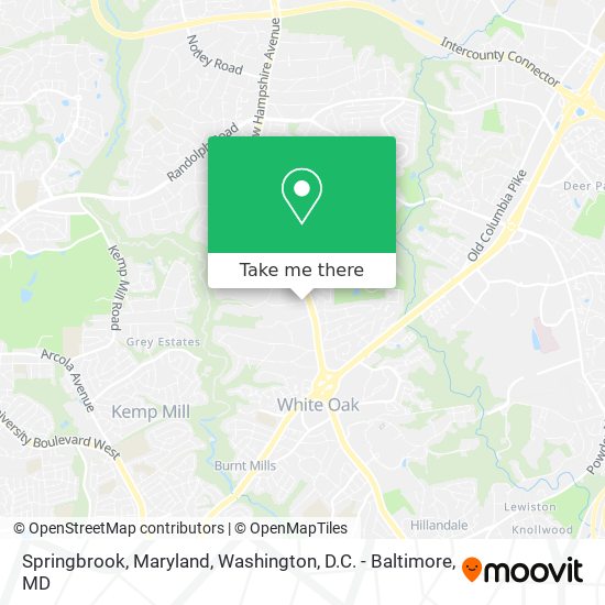 Springbrook, Maryland map