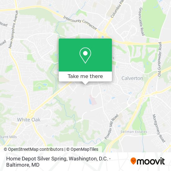Home Depot Silver Spring map