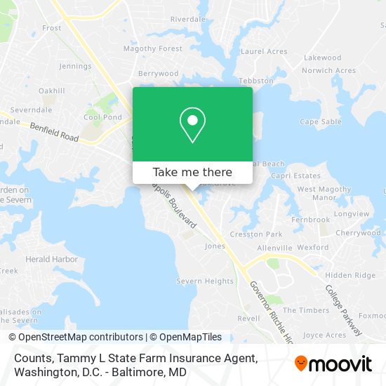 Mapa de Counts, Tammy L State Farm Insurance Agent