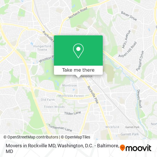 Mapa de Movers in Rockville MD