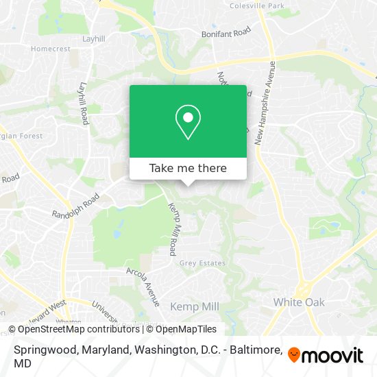 Mapa de Springwood, Maryland