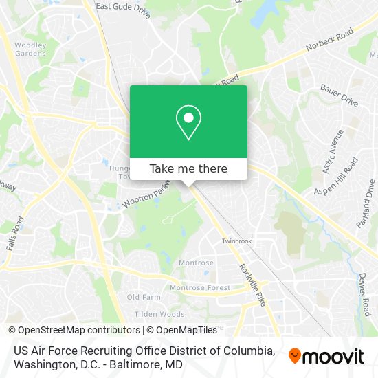 US Air Force Recruiting Office District of Columbia map