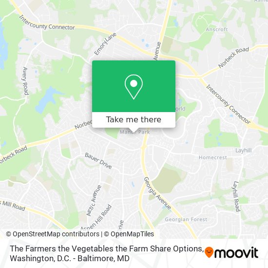 The Farmers the Vegetables the Farm Share Options map