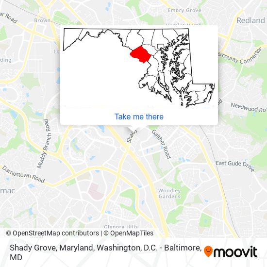 Mapa de Shady Grove, Maryland