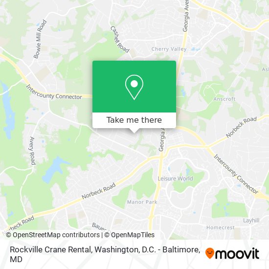 Mapa de Rockville Crane Rental