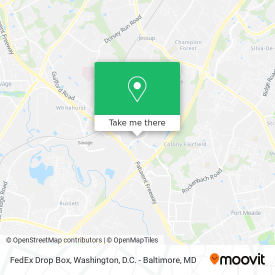 FedEx Drop Box map