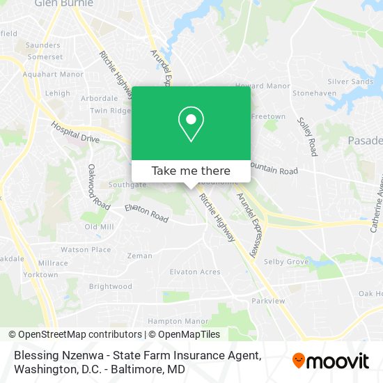Mapa de Blessing Nzenwa - State Farm Insurance Agent