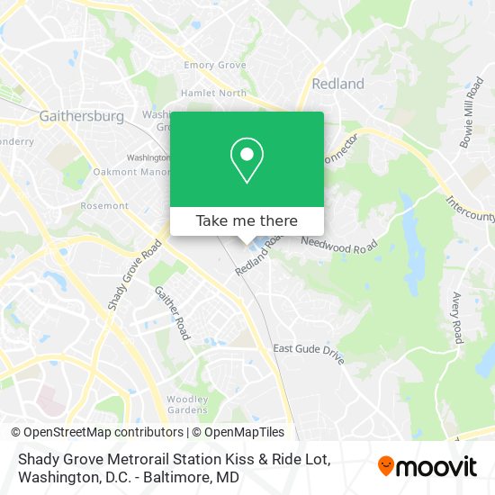 Shady Grove Metrorail Station Kiss & Ride Lot map
