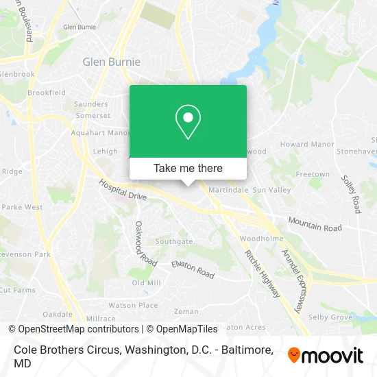 Cole Brothers Circus map