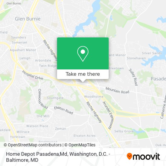 Mapa de Home Depot Pasadena,Md