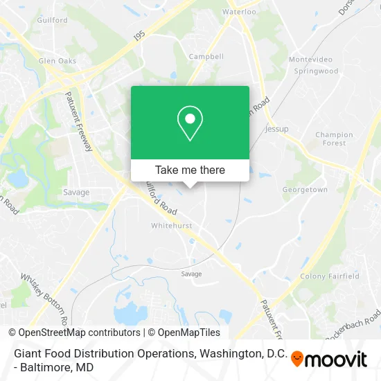 Giant Food Distribution Operations map