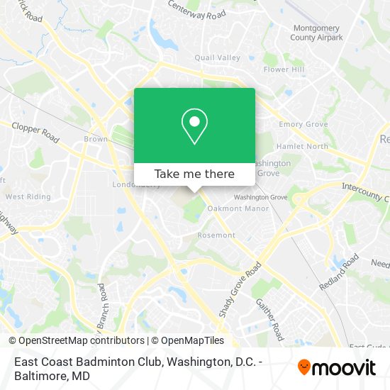 East Coast Badminton Club map