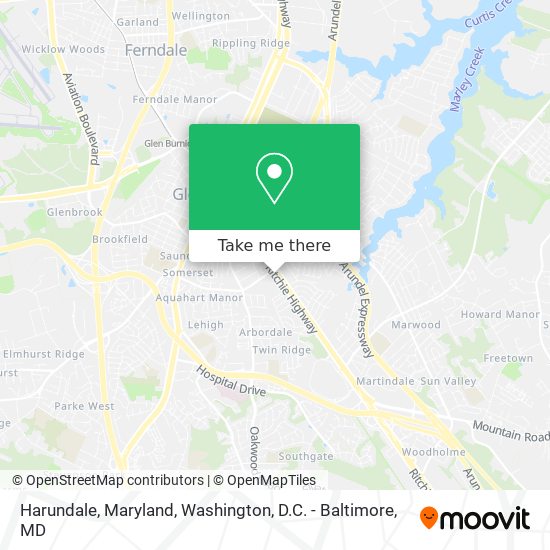 Harundale, Maryland map