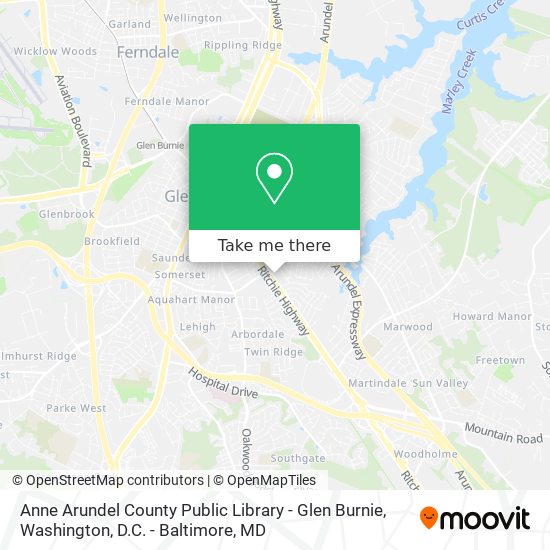 Mapa de Anne Arundel County Public Library - Glen Burnie