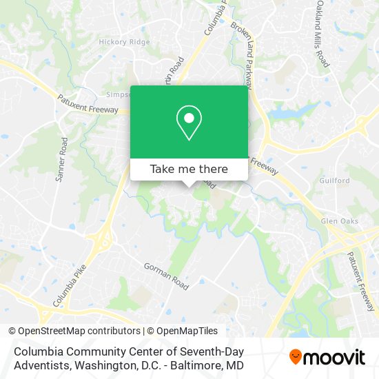 Columbia Community Center of Seventh-Day Adventists map
