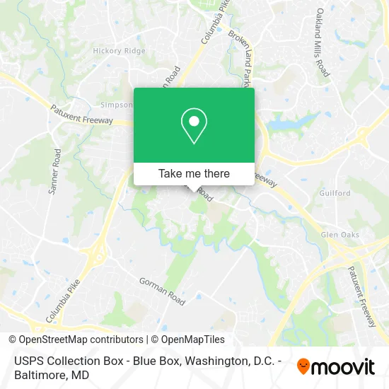 Mapa de USPS Collection Box - Blue Box