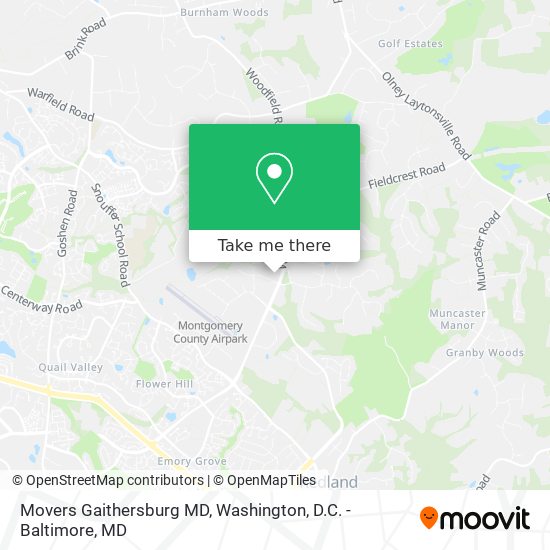 Mapa de Movers Gaithersburg MD