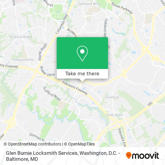 Glen Burnie Locksmith Services map