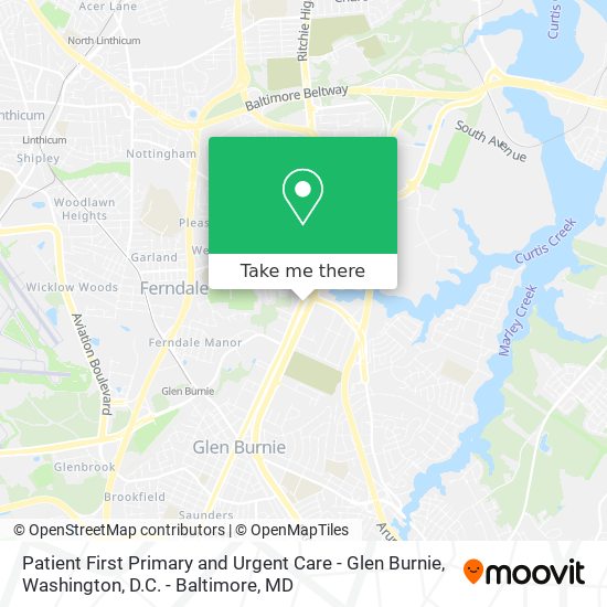 Patient First Primary and Urgent Care - Glen Burnie map