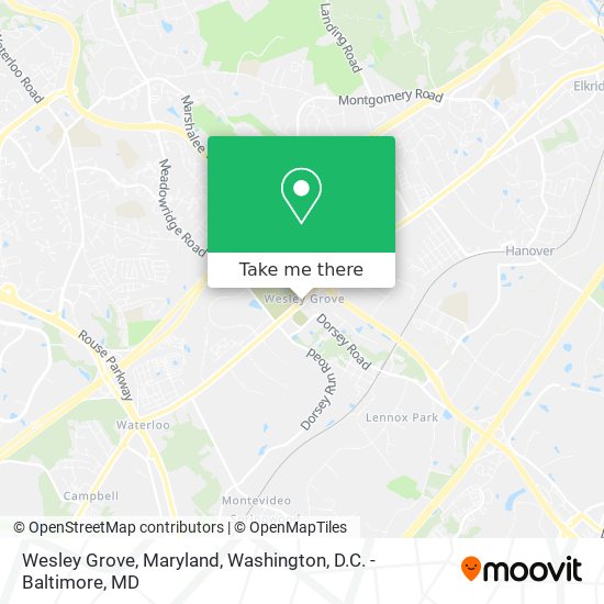 Mapa de Wesley Grove, Maryland