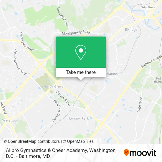 Mapa de Allpro Gymnastics & Cheer Academy