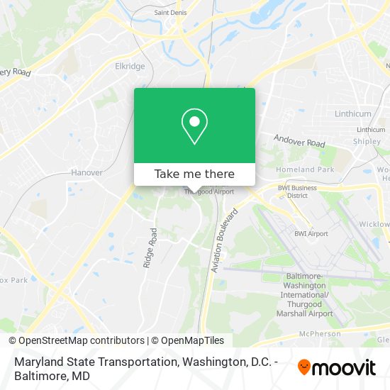 Maryland State Transportation map