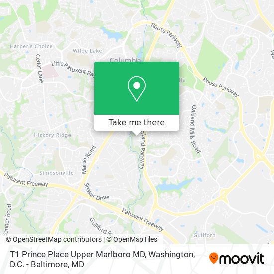 T1 Prince Place Upper Marlboro MD map