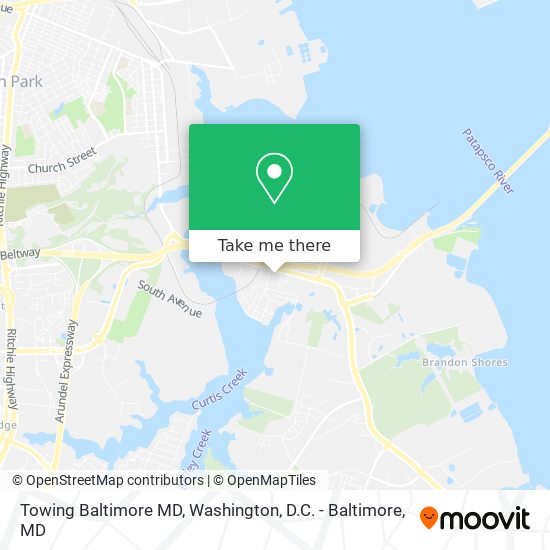 Towing Baltimore MD map