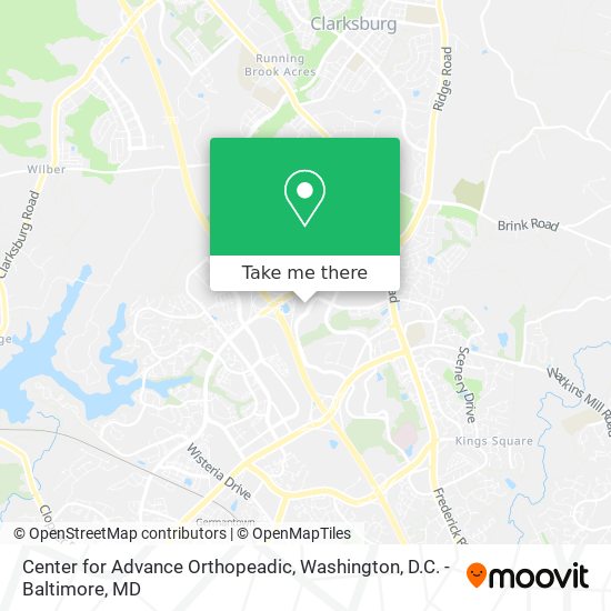 Center for Advance Orthopeadic map