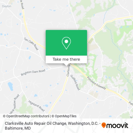 Clarksville Auto Repair Oil Change map