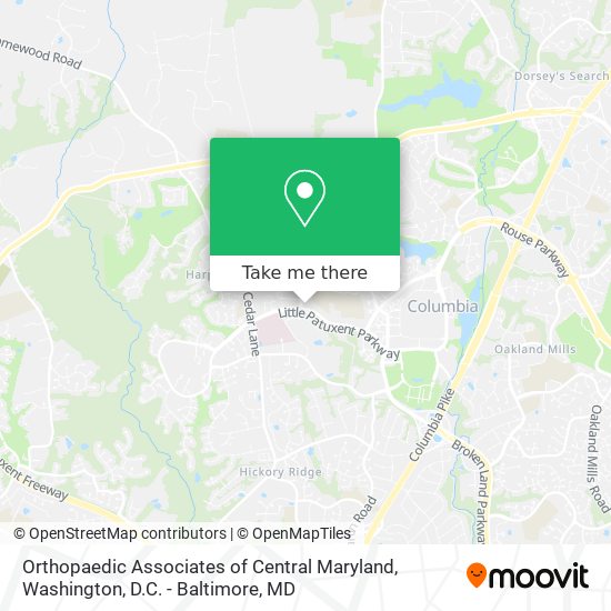 Orthopaedic Associates of Central Maryland map